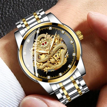 Dragon chinezesc model Mens Ceasuri de Top de Brand de Lux Casual Automate Mecanice Sport Încheietura ceas din Oțel Inoxidabil Ceas Masculin