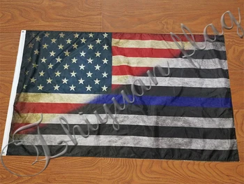 3x5ft jumătate Retro opera de arta Steagul american cu jumătate American blue line unite, drapelul de stat de stat