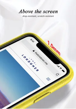 100buc en-Gros de Paie de Grâu Caz Pentru iPhone 12 Mini 11 Pro Max XS XR 7 8 Plus SE2 Eco-friendly Moale TPU Culoare Solidă Capacul din Spate