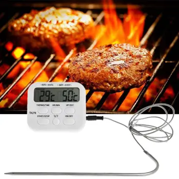 Digital GRĂTAR Termometru de Carne de Gătit Mâncare Cuptor Grill Timer Bucătărie Termometru