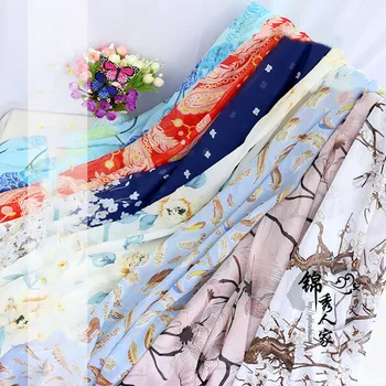 75D mici florale imprimate tesatura de sifon Imprimat georgette primăvara și vara rochie pantaloni largi bluza micro-material transparent