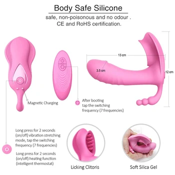 Wireless Încălzire Penis artificial Vibratoare Masturbari Stimulator Chilotei pentru Masina Pizde Lins Jucărie de sex Feminin Masturbator