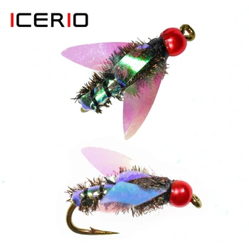 ICERIO 6PCS Țânțar musca de casă Realist Insecte Momeală pentru Pescuit Păstrăv Zbura Atrage #12