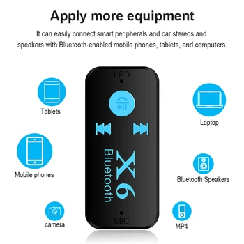 3.5 mm Jack Car Kit AUX Bluetooth audio Receiver Mână liberă MIC Apel Adaptor Bluetooth 4.0 boxe Auto Auto TF card Receptor de Muzică