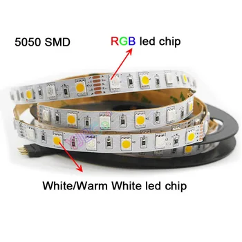 DC12V 24V 5m RGBW RGBWW RGB+CCT Benzi cu LED-uri de lumină,RGB +( Alb/Alb Cald) SMD 5050 led lampă Flexibilă bandă