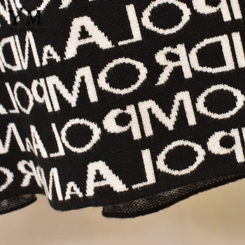 YuooMuoo Doamnelor Fusta Office 2019 Nou Design De Brand Scrisoare Tricotate Fusta Midi Mare Elastic Talie Șold Până Split Femei Elegante Fusta
