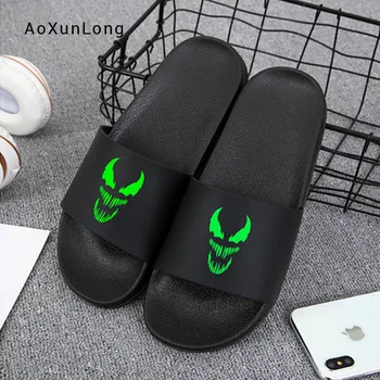 Bărbați Papuci de Moda Cansual Cap de Craniu Sandale Vânzare Fierbinte Confort Plat Diavol Acasă șlapi Bărbați Agrement Venin de Interior, Tobogane