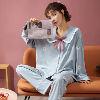 Rapid De Transport Maritim Femei Pijama Set De Toamna Iarna Pijama Floral Sleepwear Acasă Haine Pentru Femei Lenjerie Sexy
