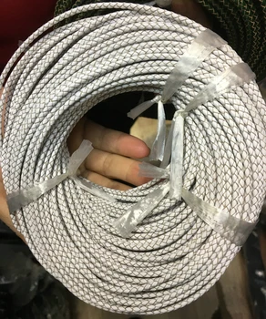 Împletitură din Piele Bolo Cablu Rotund din Piele Banda Pentru Colier Bratara Alb de 3mm