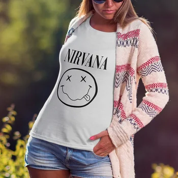 2020 Nirvana Hip Hop femei T-Shirt Vara Trupa de Rock Harajuku Imprimate T-Shirt Confortabil Stradă Haine Largi O-Neck Top