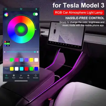 Modificarea Benzi cu LED-uri de Lumină RGB Mașină Atmosfera Interioară Multi-Color cu LED-uri pentru Tesla model 3 Bandă de Lumină Accesorii Auto