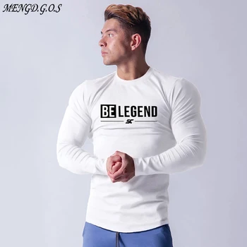 2020 Maneca Lunga Barbati de Fitness Moda T-shirt Brand de Top pentru Bărbați T-shirt Jogger de recreere în aer Liber Execută Antrenament Sport
