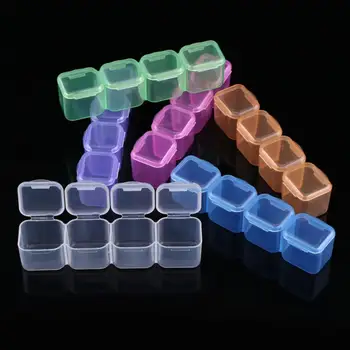 28 Grile Compartimente De Depozitare Cutie De Plastic Gol Clar Cazemata Nail Art Stras Bijuterii Șirag De Mărgele De Afișare Organizator Caz Container