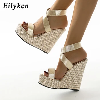 Eilyken Super High Peep Toe Pene Sandale Gladiator Capac Toc Platforma Doamnelor Sandale de Moda de Vara pentru Femei Pantofi mărimea 35-42