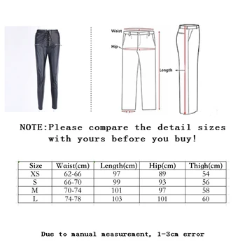 Vangull Pu Lace-Up Talie Inalta Din Piele Faux Negru Direct Creion Pantaloni Femei 2021 Primăvară Slim Skinny Casual Pantaloni Streetwear