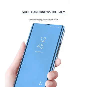 Smart View Caz de Telefon Pentru Samsung Galaxy A01 A11 A21 A21S A31 A41 A42 A51 A71 A81 A91 5G de Lux din Piele Oglinda Flip Cover Cazuri