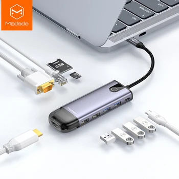 Mcdodo C HUB USB Tip C la Multi USB 3.0 RJ45 HDMI VGA Adaptor PD 100W pentru MacBook iPad Pro Huawei Mate 30 Splitter Tip C HUB