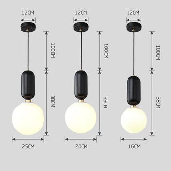 Nordic Pandantiv cu LED-uri Lumini de Sticlă Mată Industriale Mergea cu Pandantiv Lampa de Dormitor Modern Hanglamp Camera de zi Suspendarea corpurilor de Iluminat
