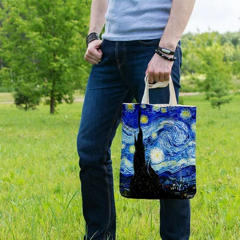 Noul Van Gogh Pictura In Ulei Pe Panza Tote Sac Arta Retro Fashion Geanta De Voiaj Femei De Agrement Eco De Cumpărături De Înaltă Calitate Pliabil Geantă De Mână