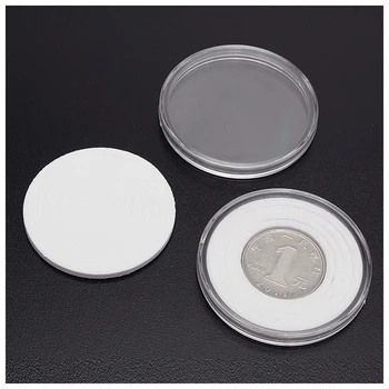 60 Buc 46mm Monedă Cazuri Capsule Deținătorul Aplicate Clar Rotund din material Plastic Cutie de Depozitare