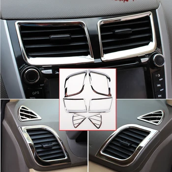 6 Buc/set design nou ABS crom interior de evacuare a Aerului decor inel pentru Hyundai Solaris Verna accent sedan hatchback 2011-