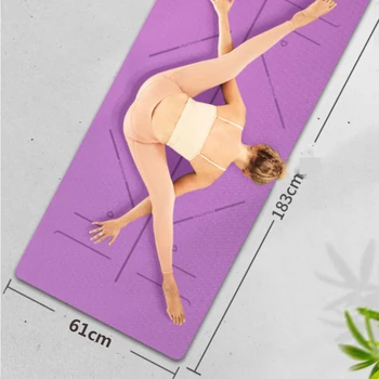 Yoga Mat Non-Alunecare cu Poziția Liniei de Rogojini Yoga pentru Femeile Exercițiu Curea Sac TPE Mat Yoga Fierbinte Amortizare Sport Eco-Friendly Acasă