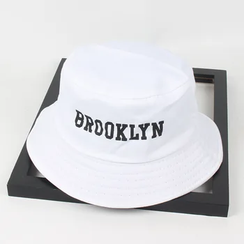 2019 Nouă Bărbați Femei Brooklyn Găleată Pălărie De Bumbac Imprimare Hip Hop Pescar Panama Pălărie De Soare În Aer Liber, Casual, De Stradă Vizorul Găleată Cu Capac