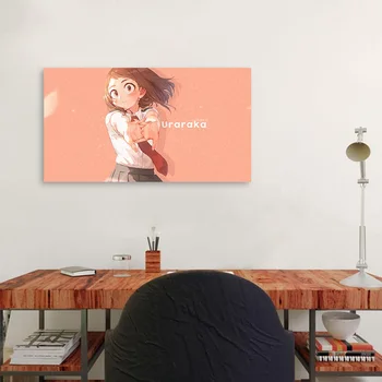 Uravity Ochaco Uraraka Eroul Meu mediul Academic anime Poster Înrămat Cadru de Lemn Canvas Wall Art Decor printuri Dormitor decor Pictura