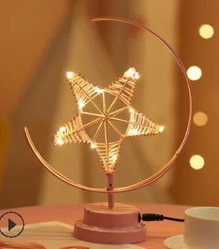 Led Lampa de Birou, Star Crescent Tabelul Lumina de Noapte pentru Camera Copil Dormitor Decor de Crăciun