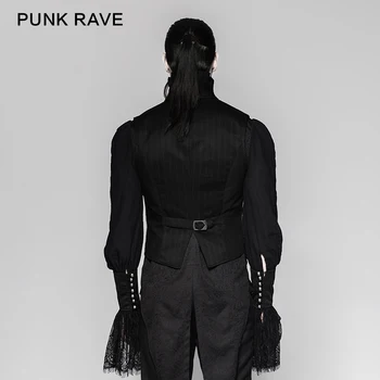 Gotic Domn Punk Dungi Stil Chinezesc Catarama Vesta de moda nobilă retro strat subțire vesta catarama design pe spate punk Rave Y-754