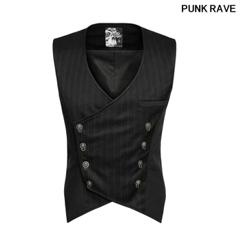 Gotic Domn Punk Dungi Stil Chinezesc Catarama Vesta de moda nobilă retro strat subțire vesta catarama design pe spate punk Rave Y-754