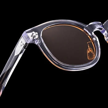 Galben lucrate Manual Polarizat ochelari de Soare Barbati Acetat de Ochelari de Soare Femei Transparent Brand de Lux Optice UV400 Rama de Ochelari Ochelari