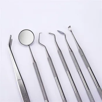 Din Oțel inoxidabil Orală Instrumente de 6 Seturi De Raclete Dentare de Înaltă calitate PU Cutie de uz Casnic Combinație Dentare Echipamente de Igiena Orala