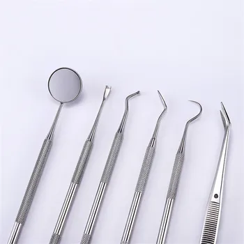 Din Oțel inoxidabil Orală Instrumente de 6 Seturi De Raclete Dentare de Înaltă calitate PU Cutie de uz Casnic Combinație Dentare Echipamente de Igiena Orala