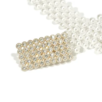 2020 Nou Elegant Doamnelor Subțire Skinny Stretch Elastic Perla Talie Curea Lanț de Femei Stras Diamant Curele pentru Femei Rochii