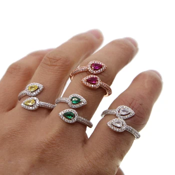 2019 populare moda bijuterii delicate scântei colorate cubic zirconia inele reglabile cz ieftine en-gros de femei bijuterii inele