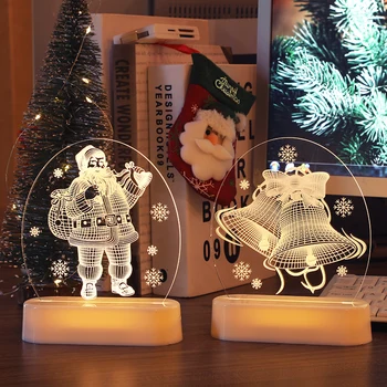 Acril 3d Lampa Moș Crăciun Veioza pentru Copii Copil de Cameră Decor Ghirlanda LED Lumina de Noapte Decor de Masă Lumină de Noapte Cadouri de Crăciun