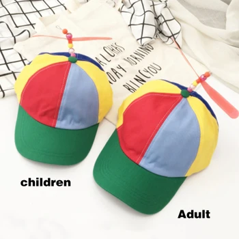 Vara Creative Elice Cap reglabil Șapcă de Baseball Elicopter de Culoare Curcubeu Pălărie Fantezie pentru Adulti pentru copii Copii