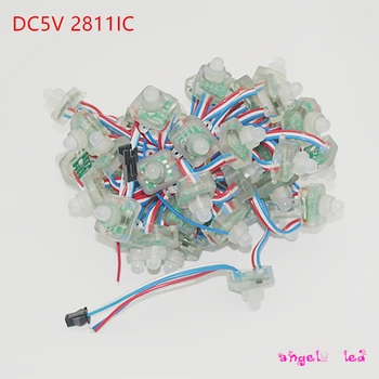 50pcs/lot DC5V WS2811IC T1515 Pătrat Plin de Culoare Difuză RGB Modul LED IP68 rezistent la apa independent adresabile condus siruri de caractere