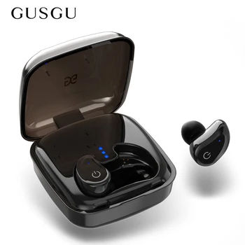 GUSGU Adevărat Căști fără Fir Bluetooth Stereo În Ureche Căști cu Încărcare Cutie Built-in Microfon de Cască audio Hi-FI Pavilioane Wireless