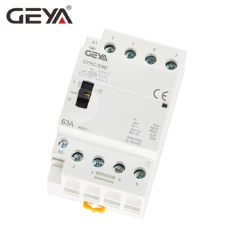 GEYA GYHC 4P 40A 63A 4NO sau 2NC2NO 220V/230V 50/60HZ Șină Din de uz Casnic AC Contactor Modular Manual Operare