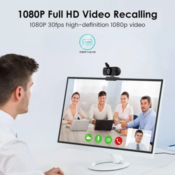 2MP 1080P HD USB Webcam cu Microfon pentru Video Conferinte Live Streaming PC, Laptop, Calculator Desktop Accesoriu