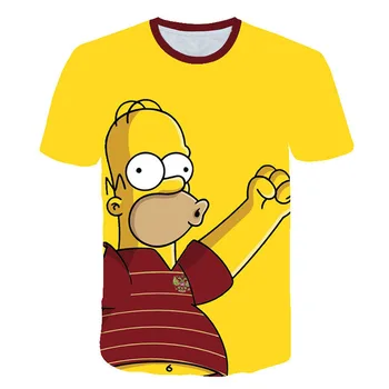 Cele mai noi vara Simpsons imprimate 3d Boys t-shirt casual Harajuku Desene animate Amuzant tricou Strada Purtand Tricou drăguț amuzant îmbrăcăminte