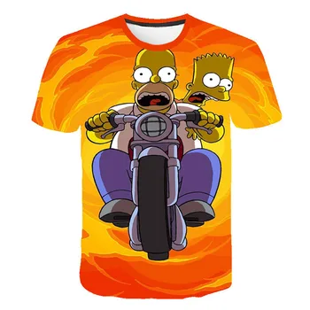Cele mai noi vara Simpsons imprimate 3d Boys t-shirt casual Harajuku Desene animate Amuzant tricou Strada Purtand Tricou drăguț amuzant îmbrăcăminte