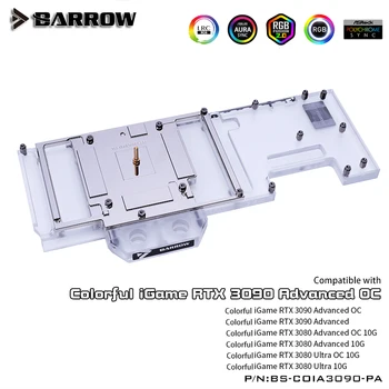 BARROW Apă utilizare Bloc pentru Colorat iGame RTX 3090 Avansate OC /iGame RTX 3080 Ultra OC GPU Card Header-RGB bloc de racire