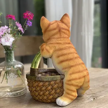 Pisica Câine De Simulare Sculptura Ghiveci De Grădinărit Peisaj Animal Statuie Plante Suculente Vase Manual Rășină Decor Ghiveci De Flori