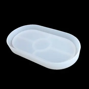 Cristal Epoxidice Matrite Manual DIY Coaster Face Mare Oglindă Eliptice Stocare, Placă de Mucegai UV Rasina de Artizanat Mucegai