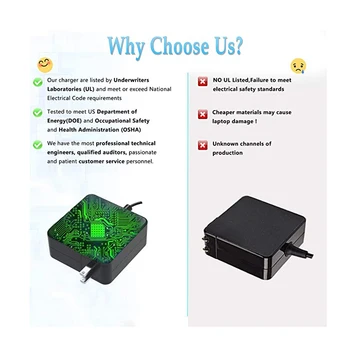 UL Listat Incarcator AC pentru Asus Zenbook UX430U UX410U UX433F UX461U UX461F Q504U Q304U 15 M509D M509DL Laptop Adaptor de Alimentare Cablu