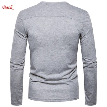 Hirigin 2019 Termică de Iarnă pentru Bărbați Echipajul Gât Casual Culoare Solidă Slim Fit Tee Topuri Cald Maneca Lunga T-Shirt M-XXL