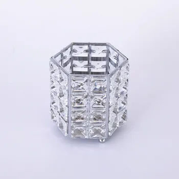 Cristalul Cu Suport Stilou Machiaj Perie Oală Recipient De Stocare Desktop Acasă Ornament Decorativ
